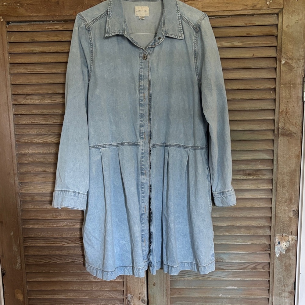 American Eagle Light Blue Denim Shirt